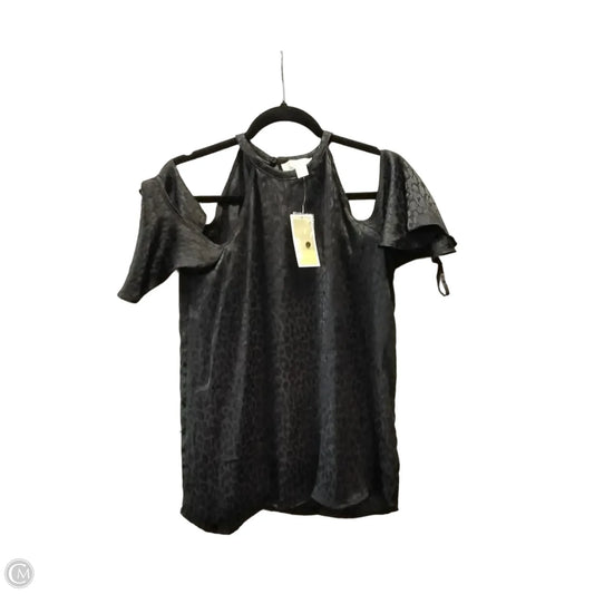 Blouse Short Sleeve By Michael By Michael Kors In Black, Size: Xs