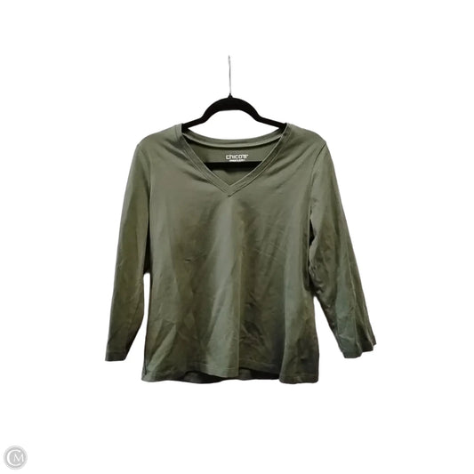 Top Long Sleeve By Chicos In Green, Size: M