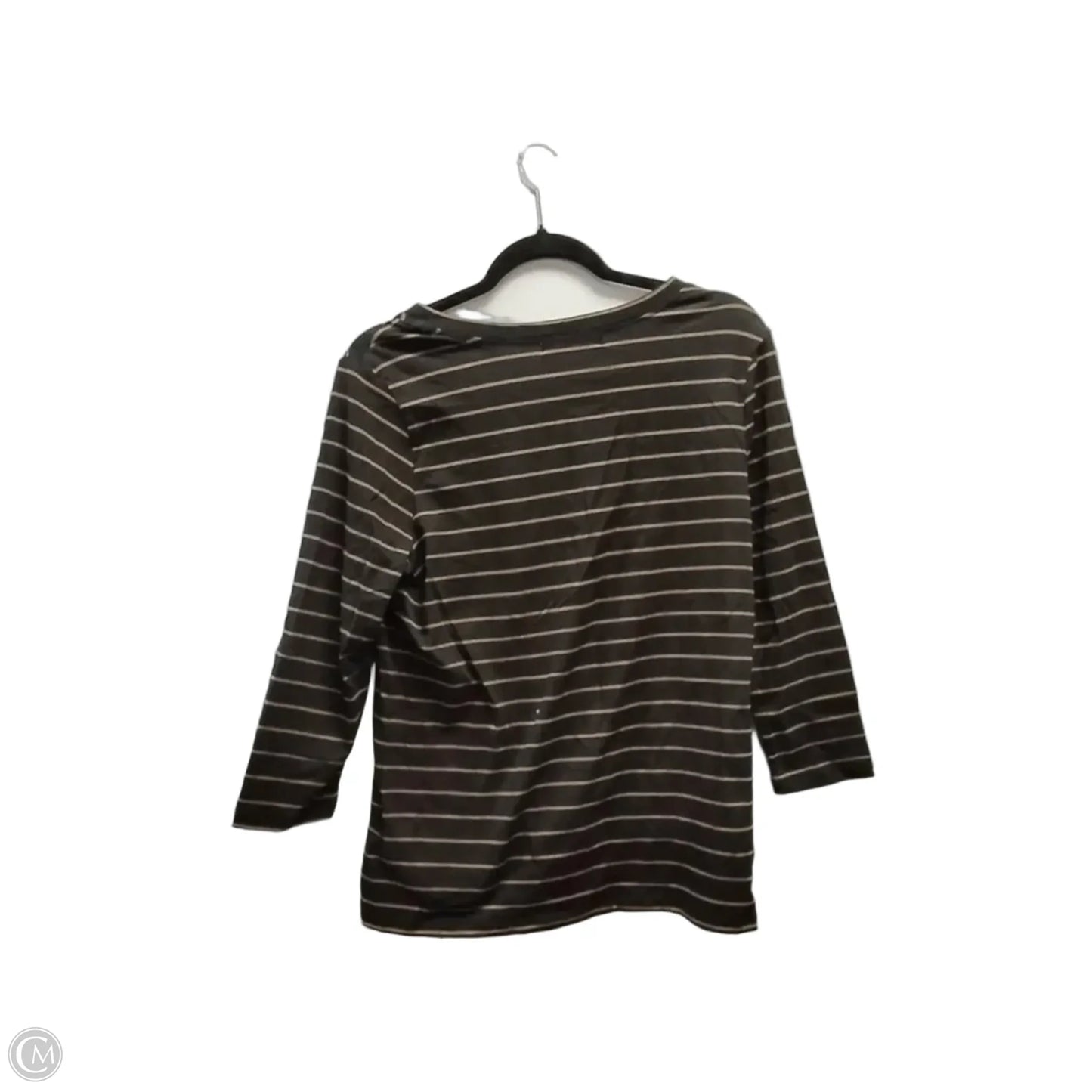 Top 3/4 Sleeve By Michael By Michael Kors In Striped Pattern, Size: L