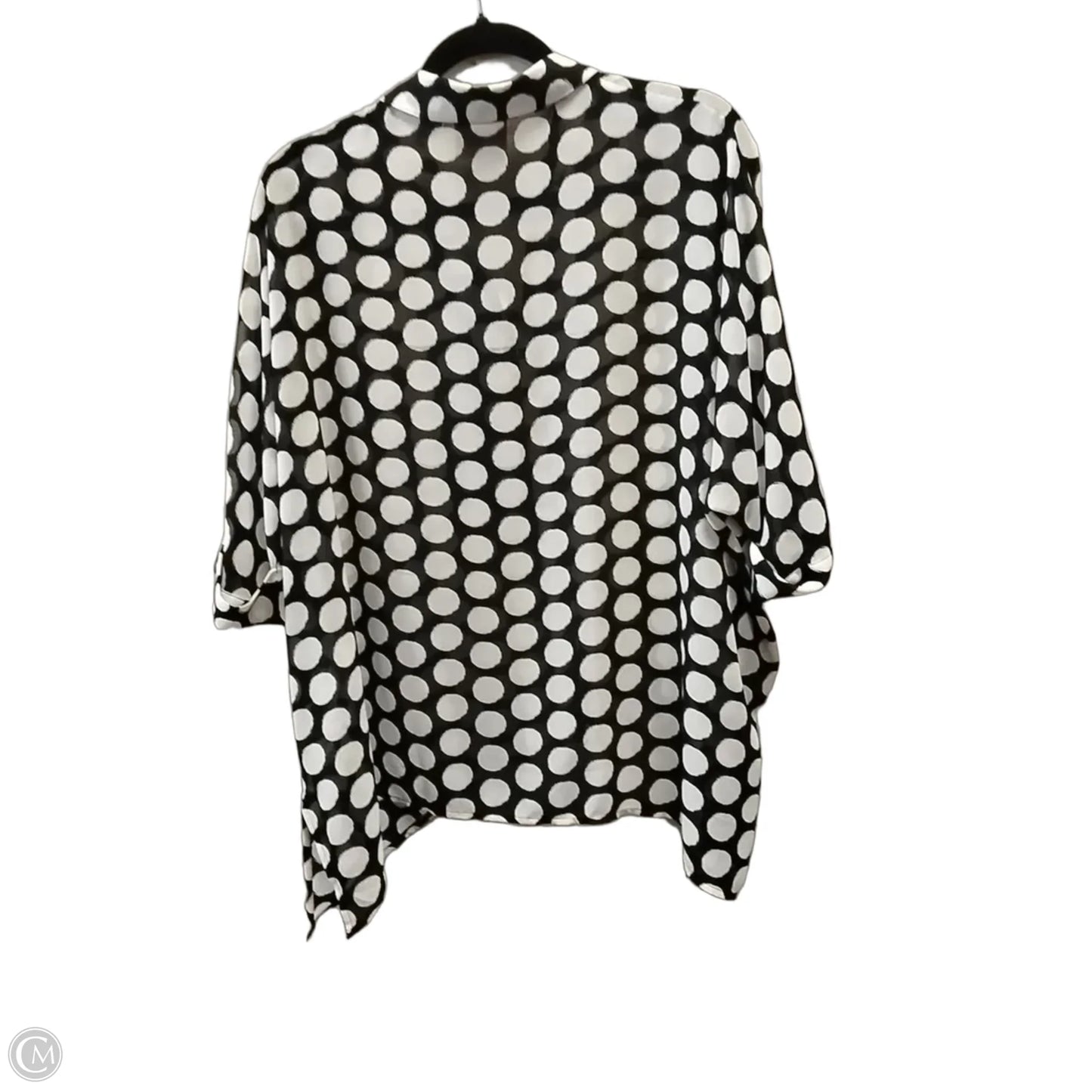 Blouse Long Sleeve By Chicos In Polkadot Pattern, Size: S
