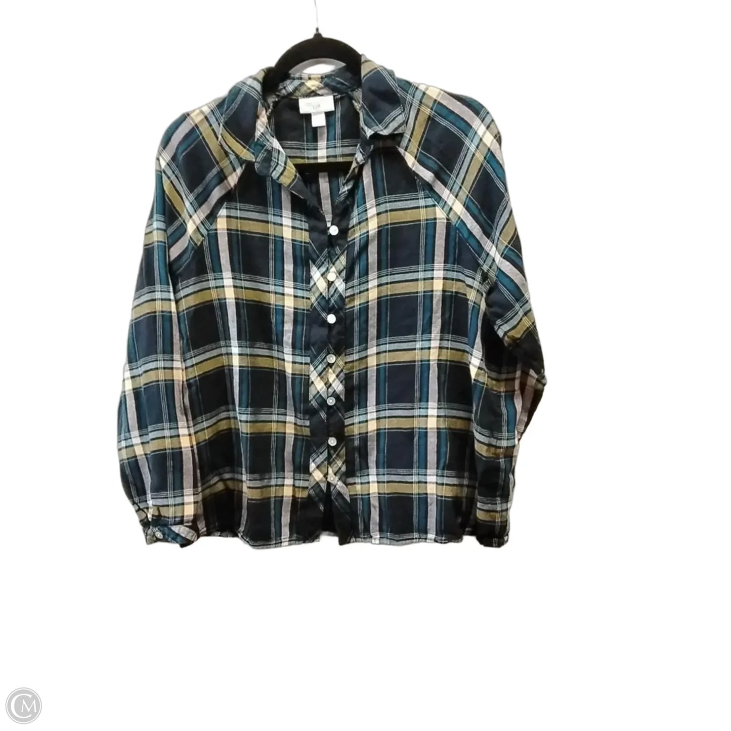 Top Long Sleeve By J. Jill In Plaid Pattern, Size: Xs