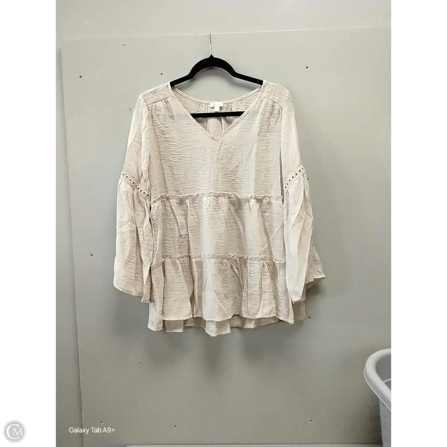 Blouse Long Sleeve By Spense In Cream, Size: M