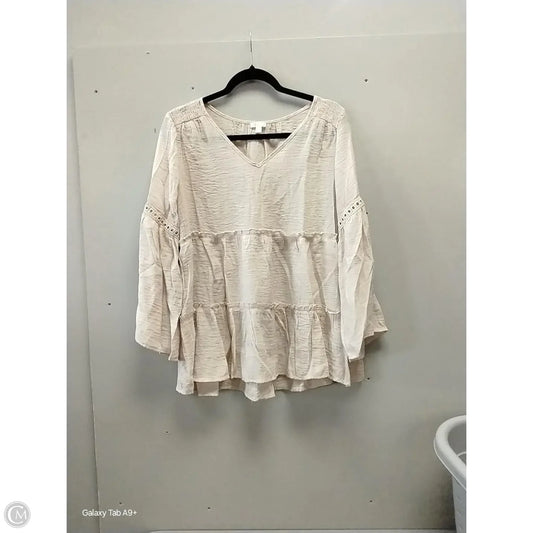Blouse Long Sleeve By Spense In Cream, Size: M
