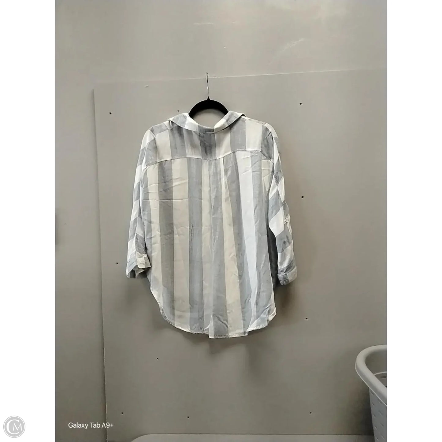 Blouse Long Sleeve By Cme In Brown & White, Size: M