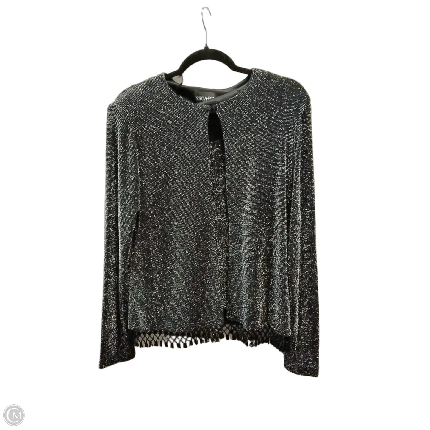 Jacket Designer By Xscape In Black & Silver, Size: M