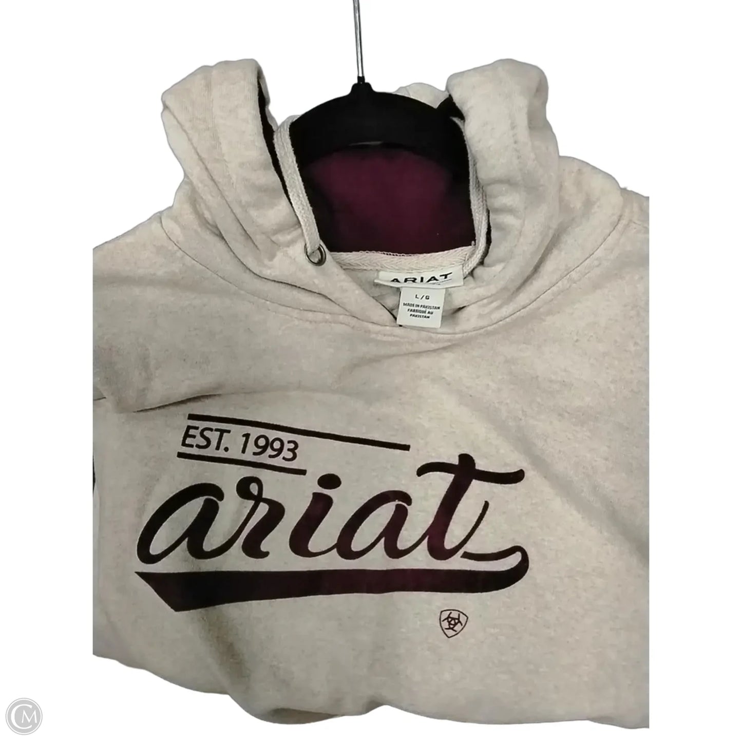 Sweatshirt Hoodie By Ariat In White, Size: L