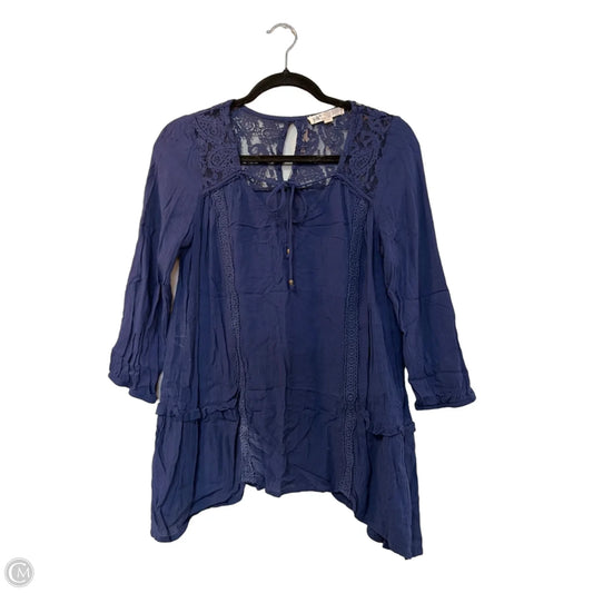 Blouse Long Sleeve By Jolt In Blue, Size: M