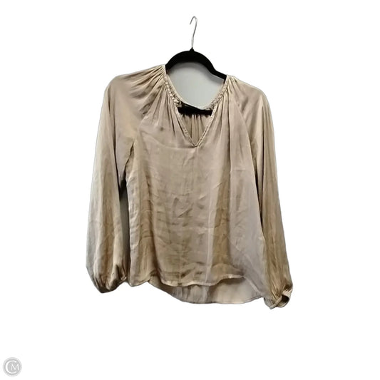 Blouse Long Sleeve By Banana Republic In Brown, Size: Xs