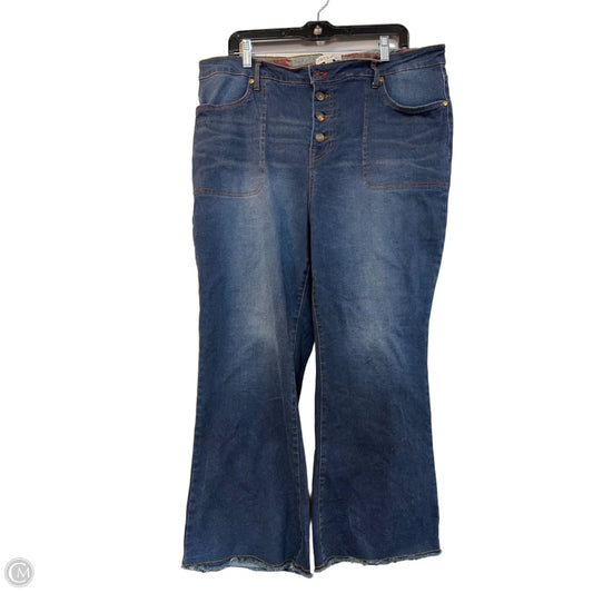 Jeans Straight By Frye And Co In Blue Denim, Size: 20w