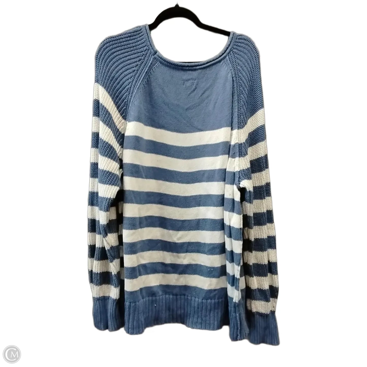 Sweater By Aerie In Blue & White, Size: L