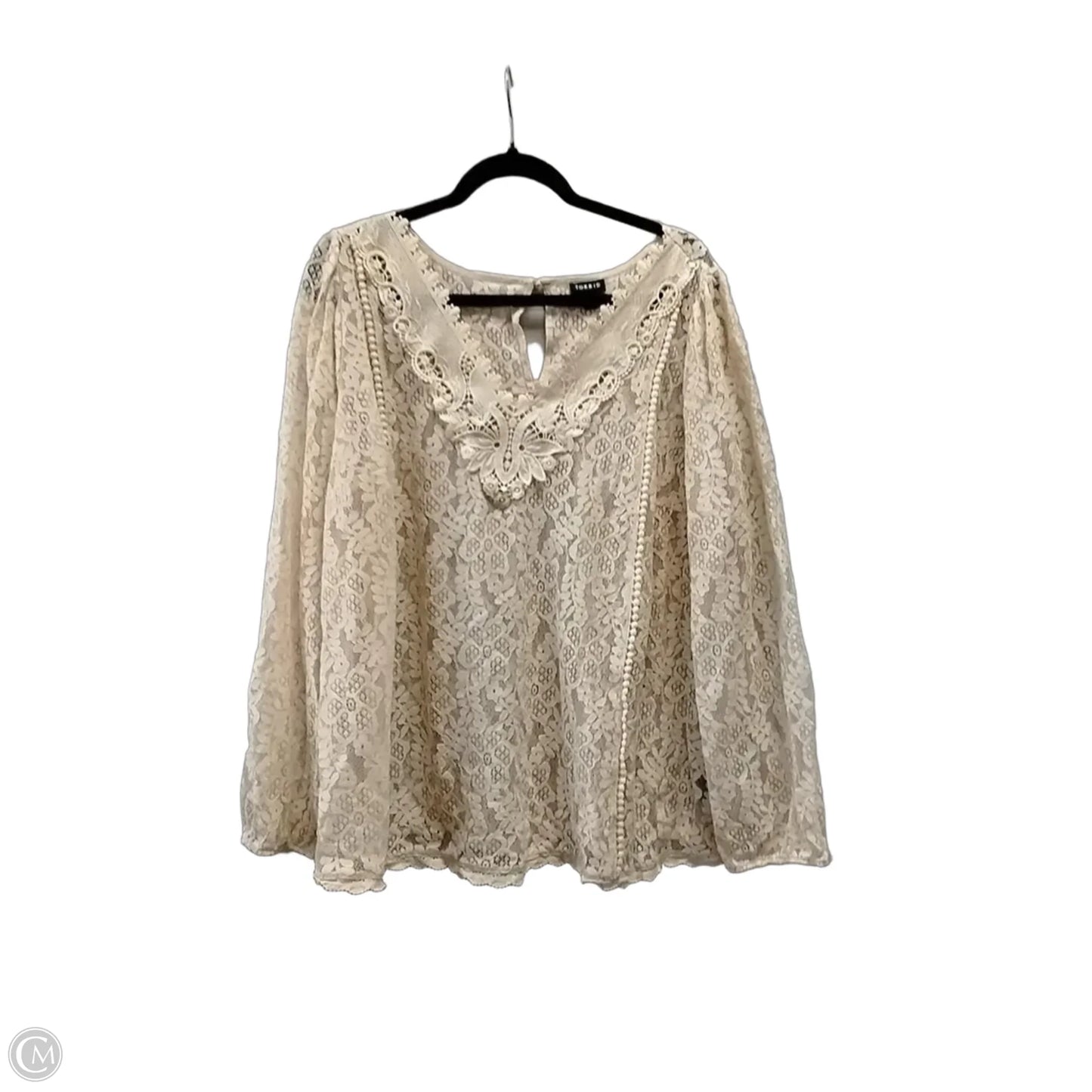 Top Long Sleeve By Torrid In Beige, Size: 2x