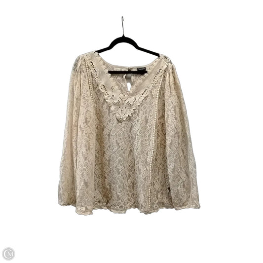 Top Long Sleeve By Torrid In Beige, Size: 2x