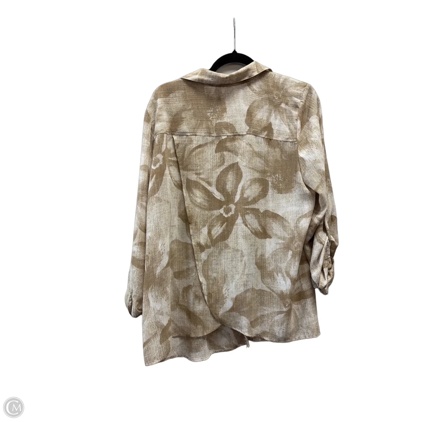 Blouse Long Sleeve By Chicos In Beige, Size: L