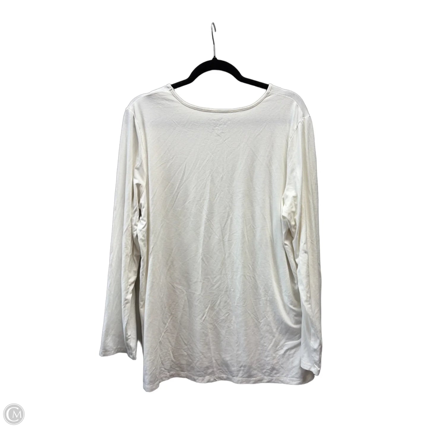 Top Long Sleeve Basic By Chicos In White, Size: Xl