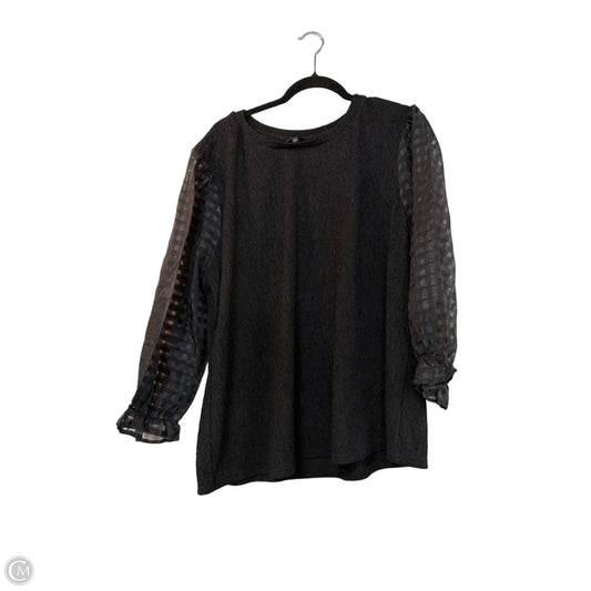 Top Long Sleeve By Alice Blue In Black, Size: 3x