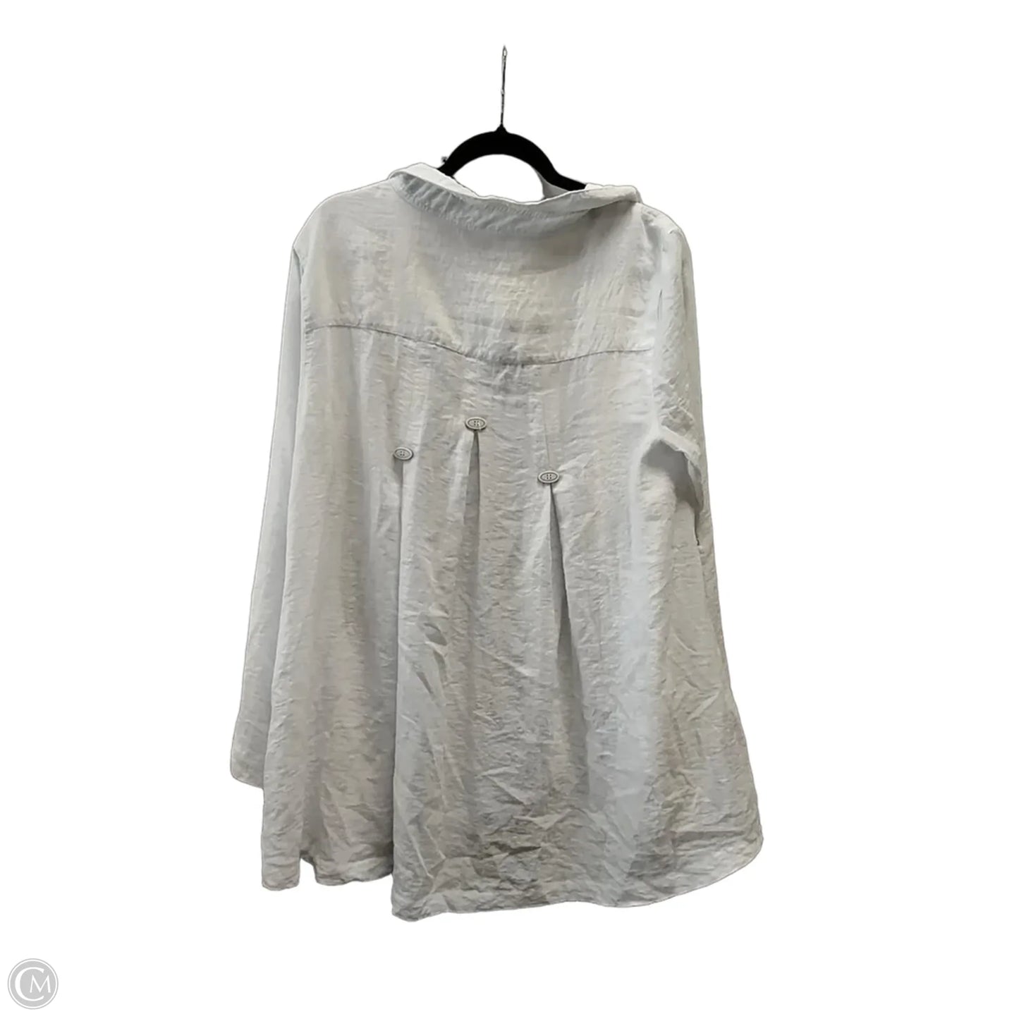 Top Long Sleeve By John Mark In White, Size: L