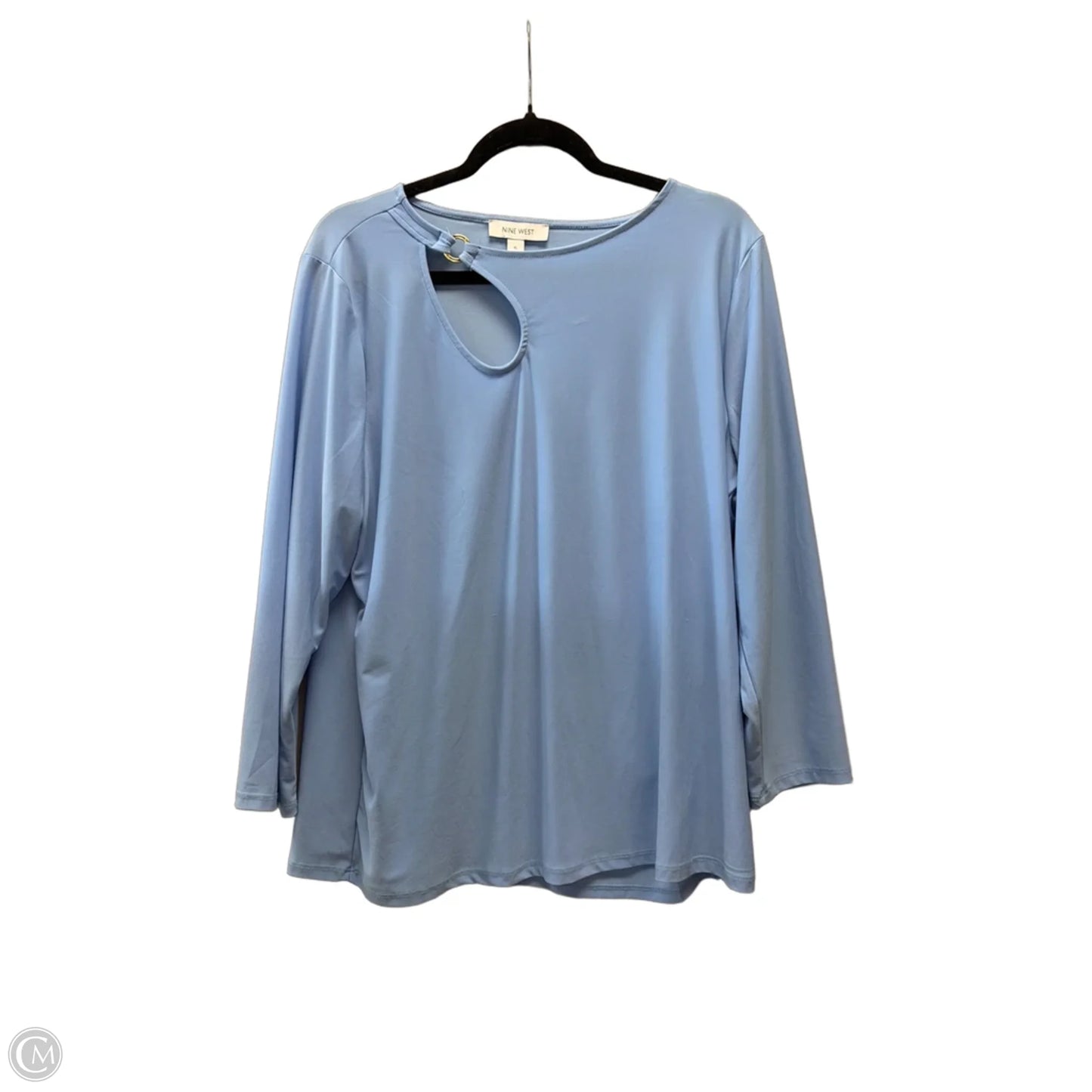 Top Long Sleeve By Nine West In Blue, Size: Xl