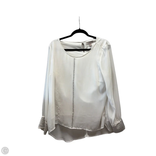 Blouse Long Sleeve By Roz And Ali In White, Size: Xl