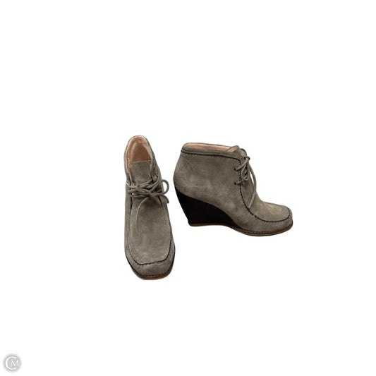Boots Ankle Heels By Clothes Mentor In Grey, Size: 6.5