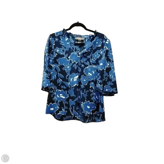 Blouse Long Sleeve By Clothes Mentor In Floral Print, Size: M