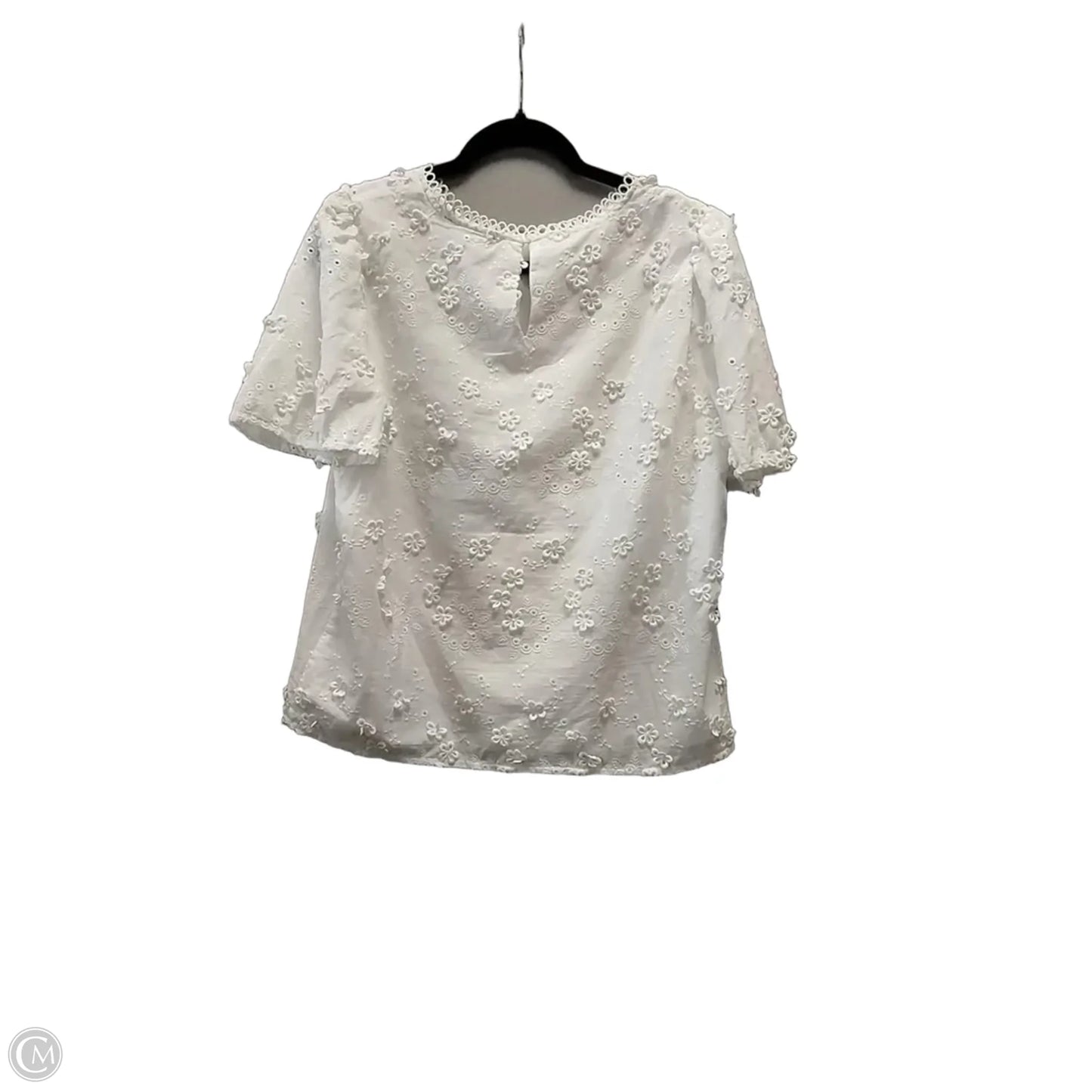 Top Short Sleeve By Adrianna Papell In White, Size: M