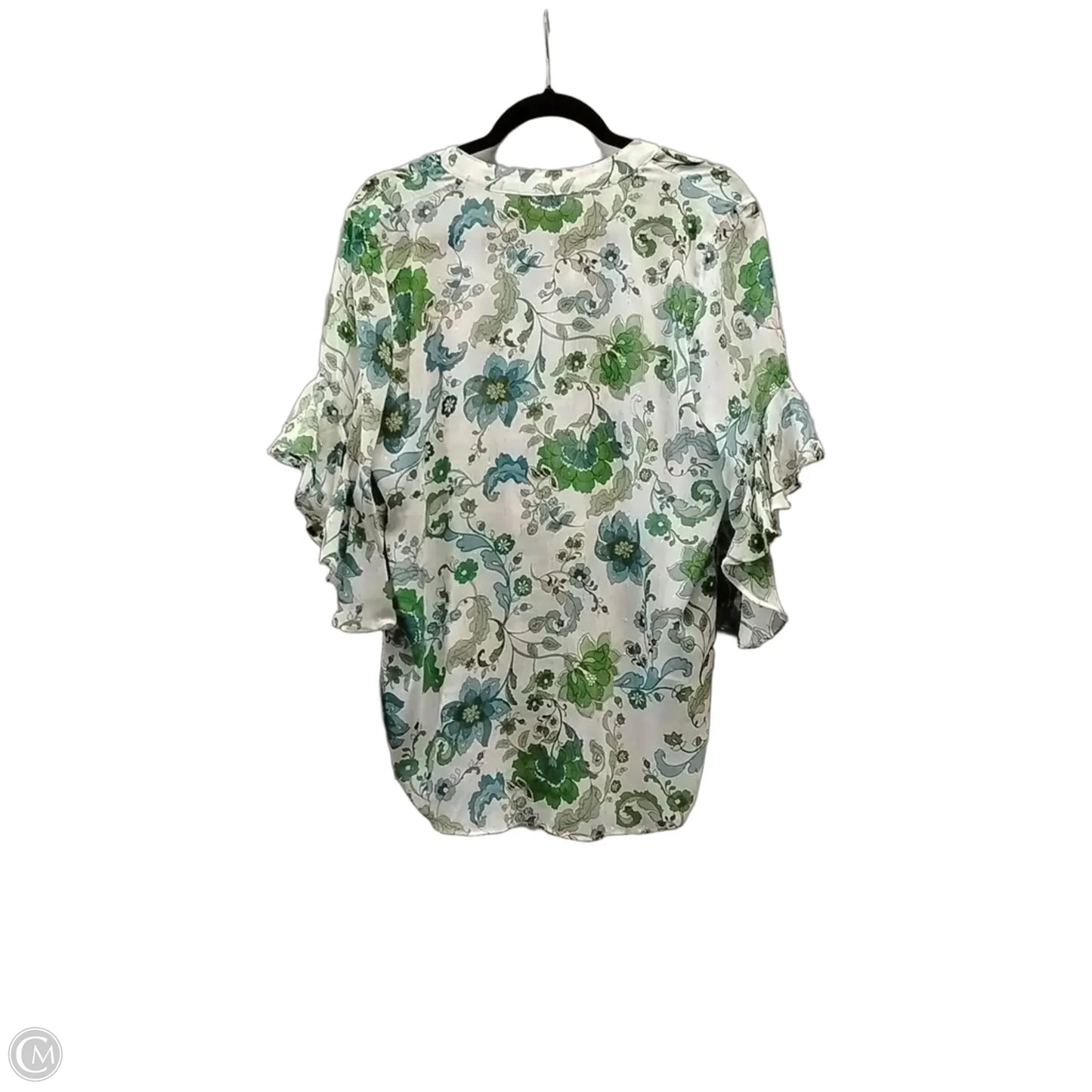 Blouse Short Sleeve By Vince Camuto In Paisley Print, Size: M