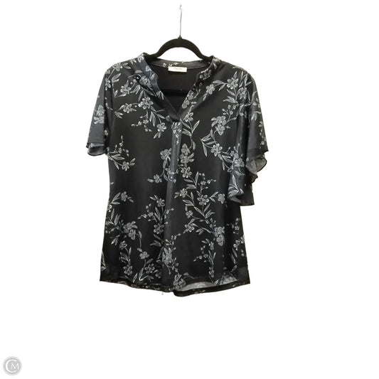 Blouse Short Sleeve By Timeson In Black, Size: M