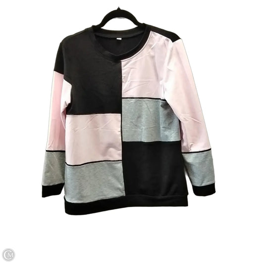 Sweatshirt Crewneck By Clothes Mentor In Grey & Pink, Size: M