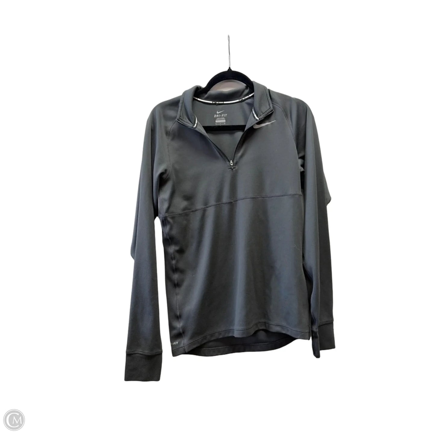 Athletic Sweatshirt Collar By Nike In Grey, Size: S