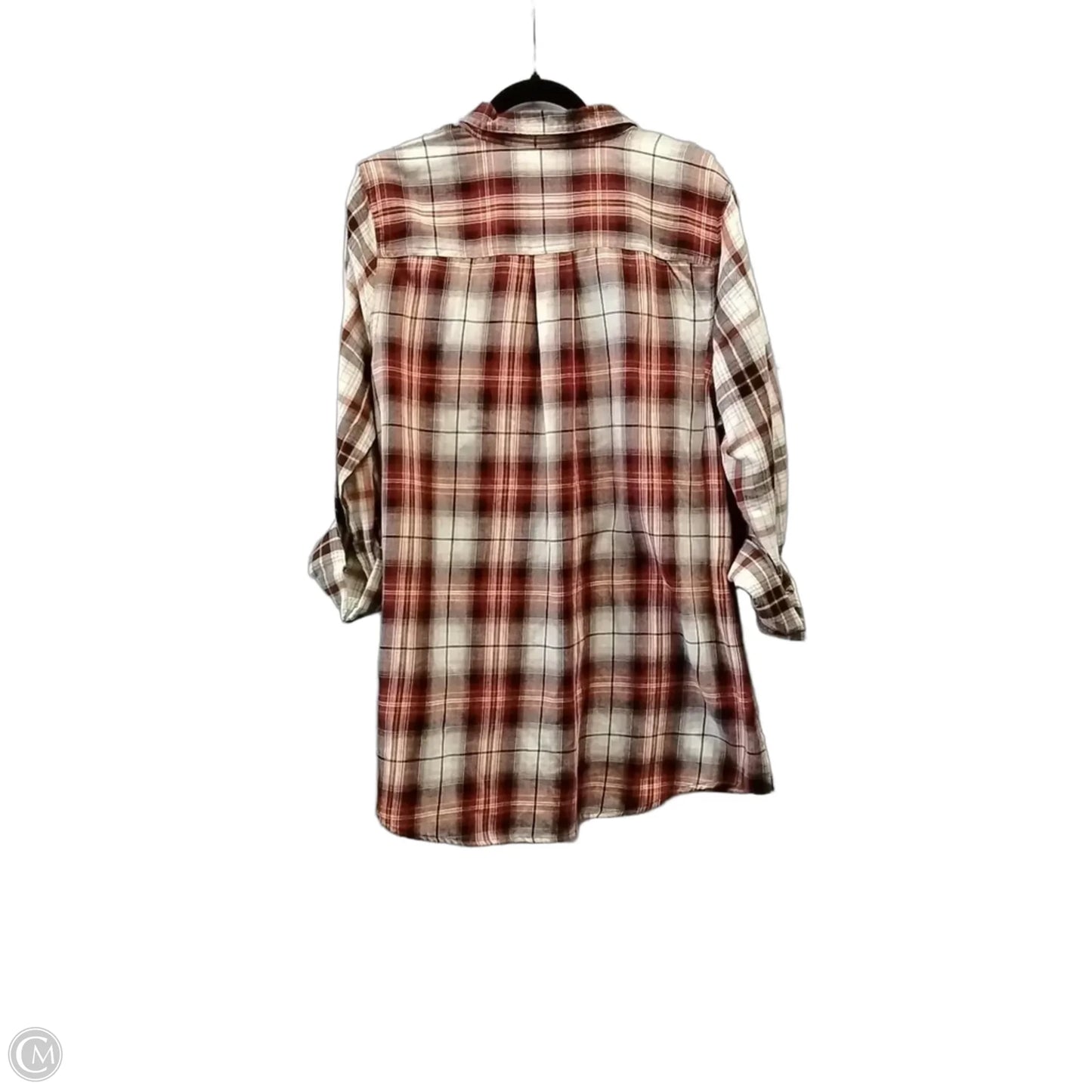 Top Long Sleeve By Cato In Plaid Pattern, Size: Xl
