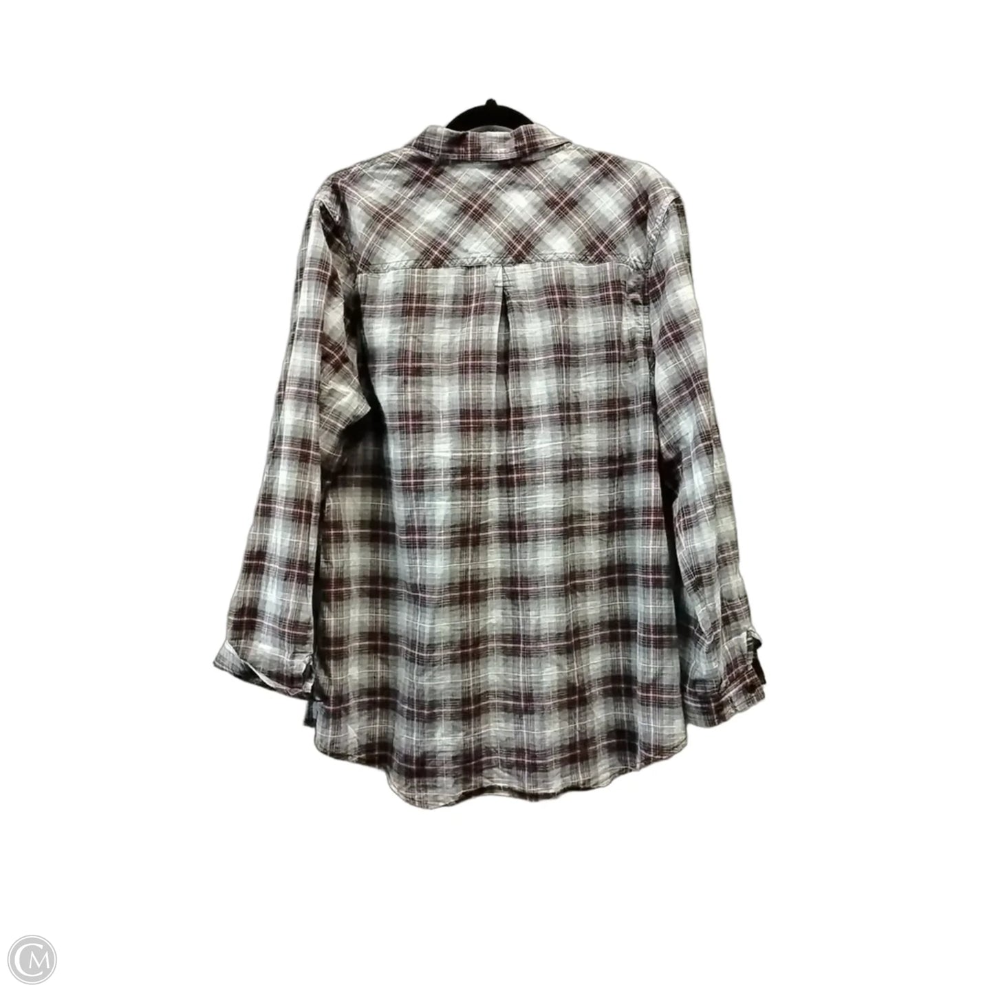 Top Long Sleeve By Cato In Plaid Pattern, Size: Xl