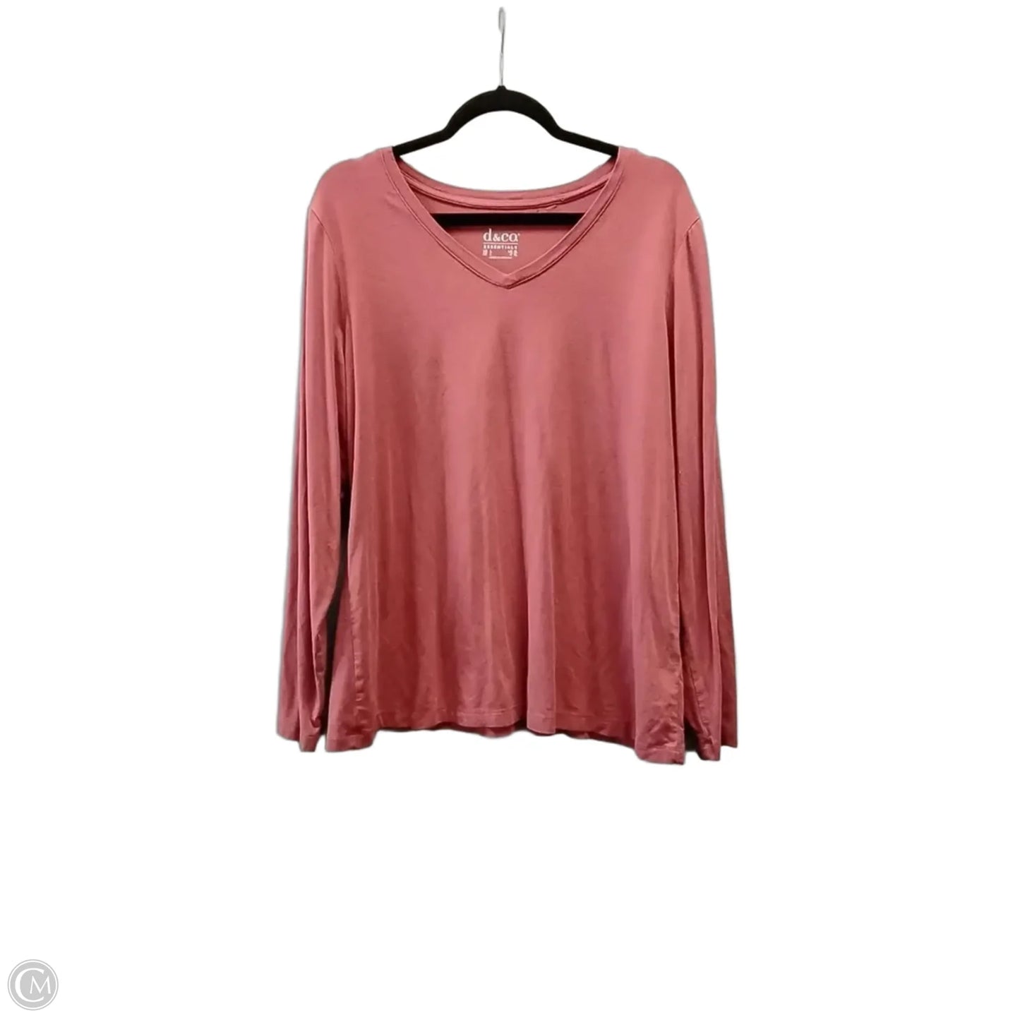 Top Long Sleeve Basic By D&co. In Red, Size: L
