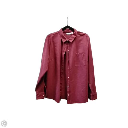 Jacket Shirt By Joan Rivers In Red, Size: Xl