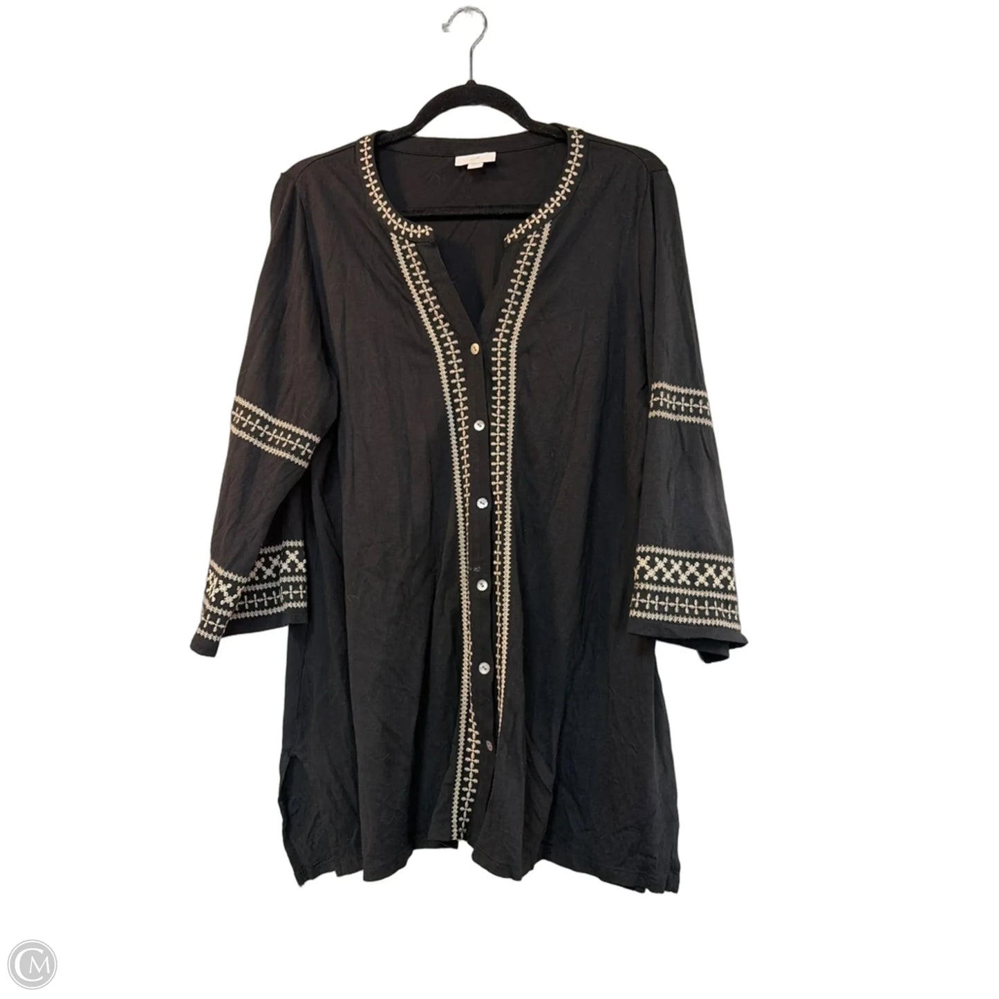 Top Long Sleeve By J. Jill In Black, Size: M
