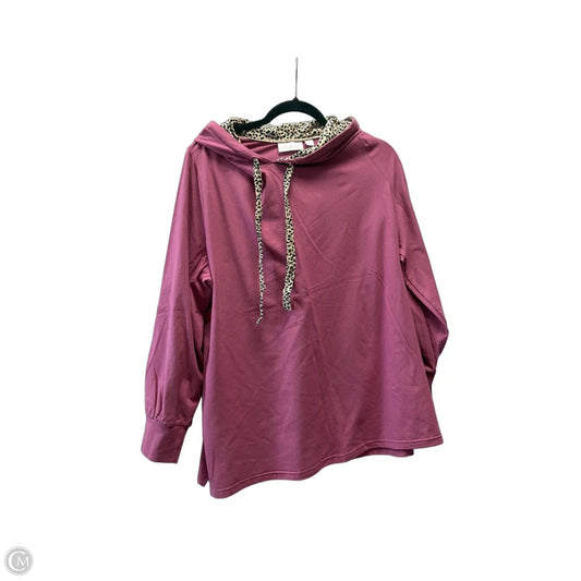Sweatshirt Hoodie By Belle By Kim Gravel In Pink, Size: 1x