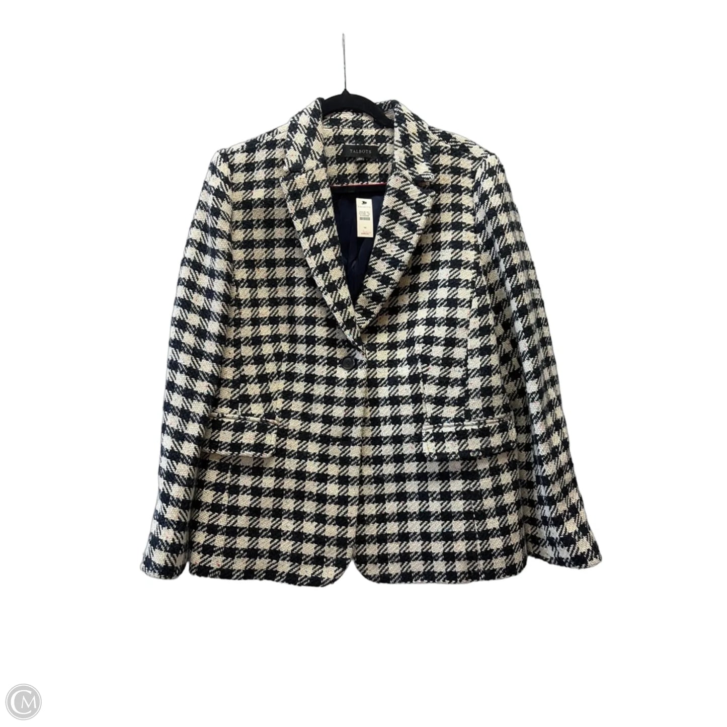 Blazer By Talbots In Checkered Pattern, Size: 16