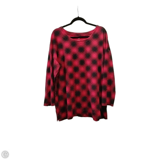 Top Long Sleeve By J. Jill In Plaid Pattern, Size: Xl