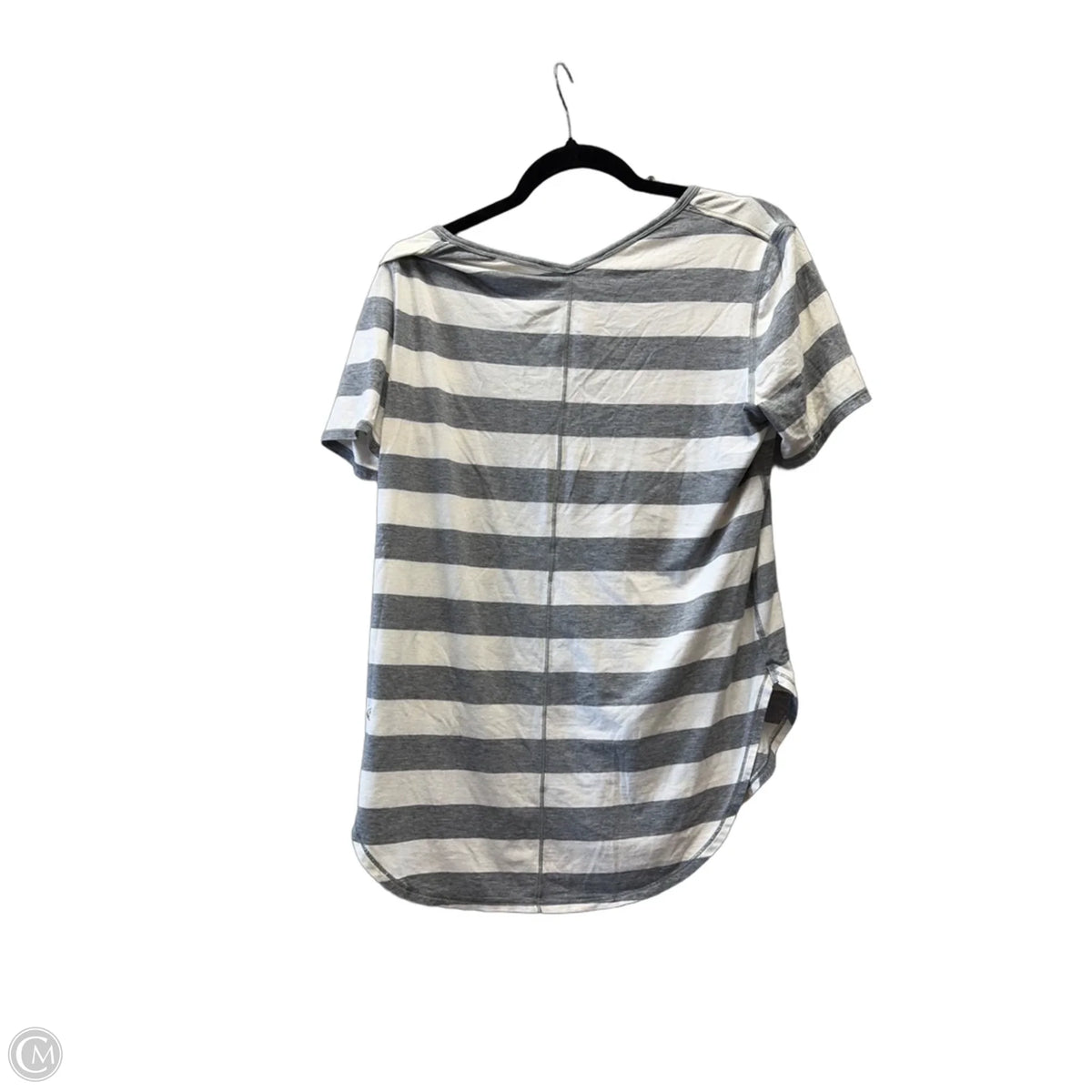 Athletic Top Short Sleeve By Lululemon In Striped Pattern, Size: M