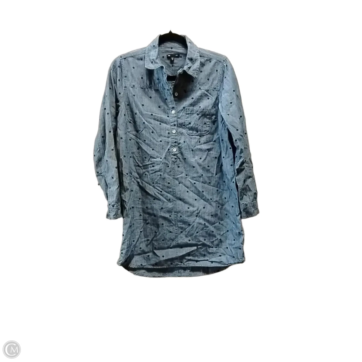 Top Long Sleeve By Gap In Blue Denim, Size: M