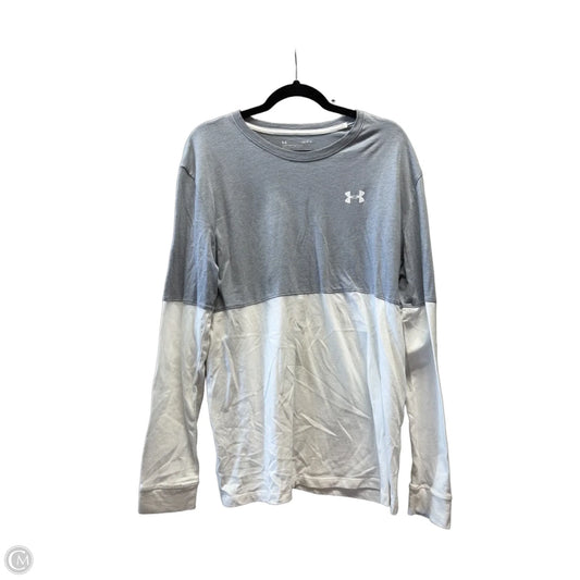 Athletic Top Long Sleeve Crewneck By Under Armour In Grey, Size: L