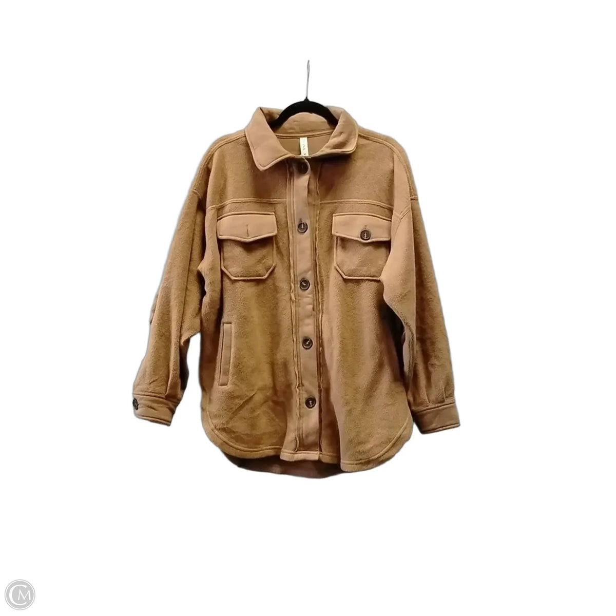 Jacket Shirt By Zenana In Brown, Size: Medium