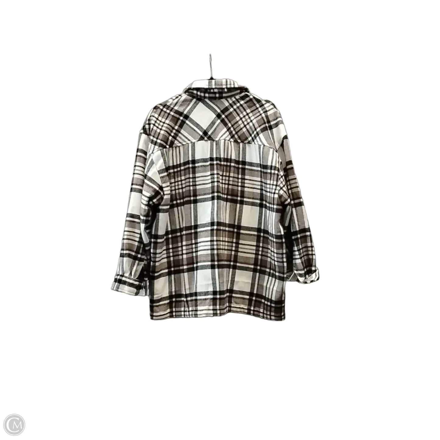 Jacket Shirt By Hfx In Plaid Pattern, Size: M