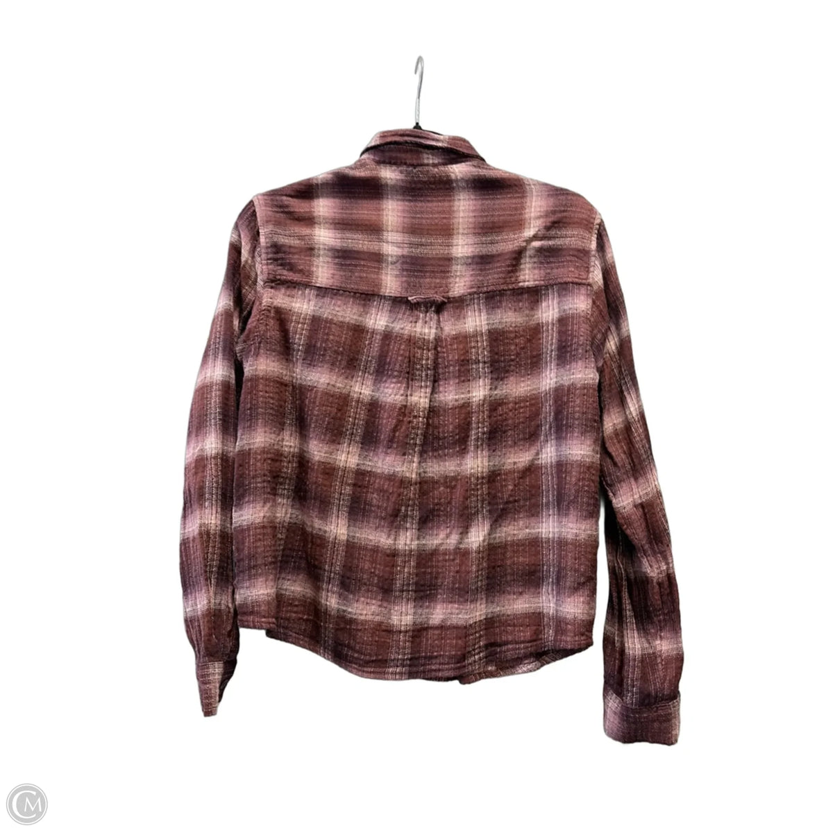 Top Long Sleeve By Beachlunchlounge In Plaid Pattern, Size: S