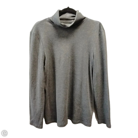 Top Long Sleeve By Charter Club In Grey, Size: Xl