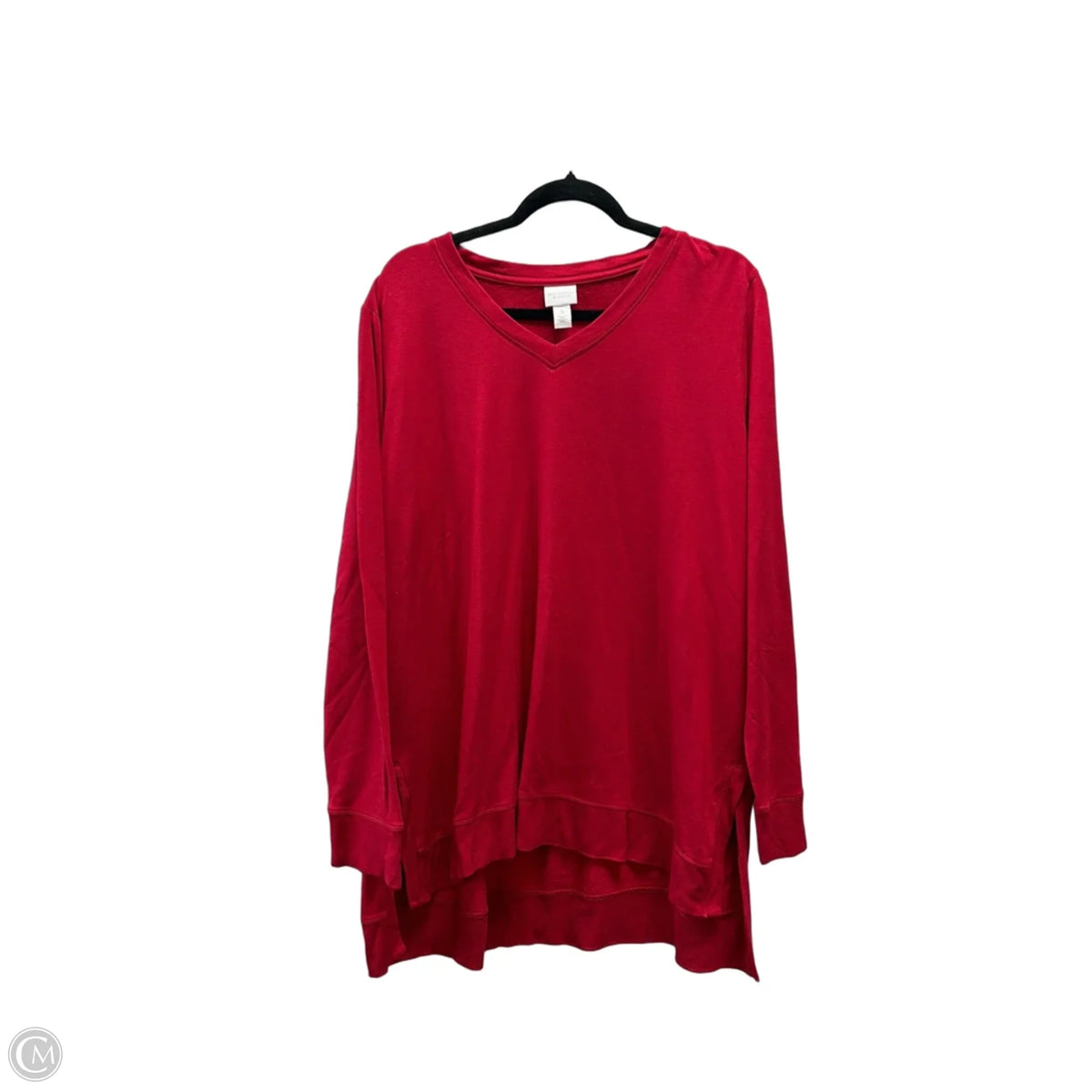 Top Long Sleeve Basic By Chicos In Red, Size: Xl