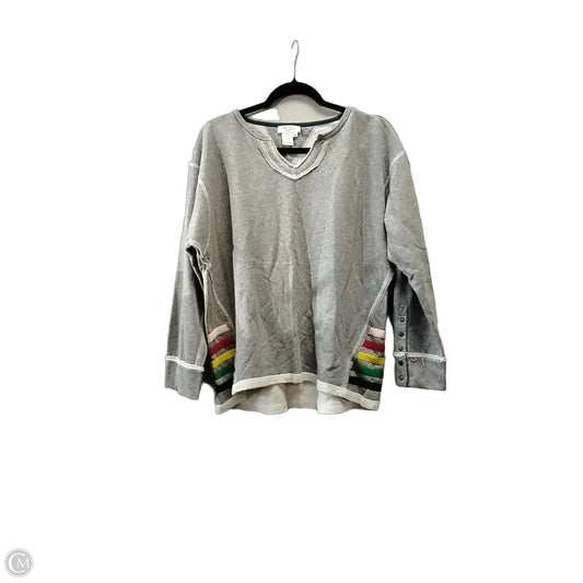 Sweatshirt Crewneck By Clothes Mentor In Grey, Size: L