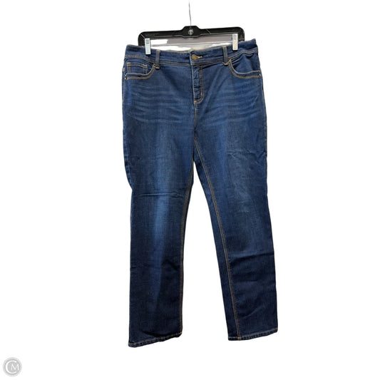 Jeans Straight By Chicos In Blue Denim, Size: 12