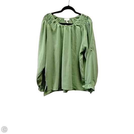 Blouse Long Sleeve By Jessica Simpson In Green, Size: Xxl