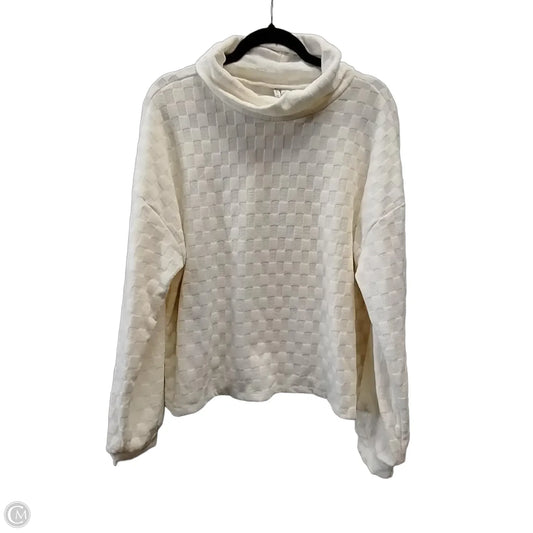 Athletic Sweatshirt Crewneck By Cato In Ivory, Size: L