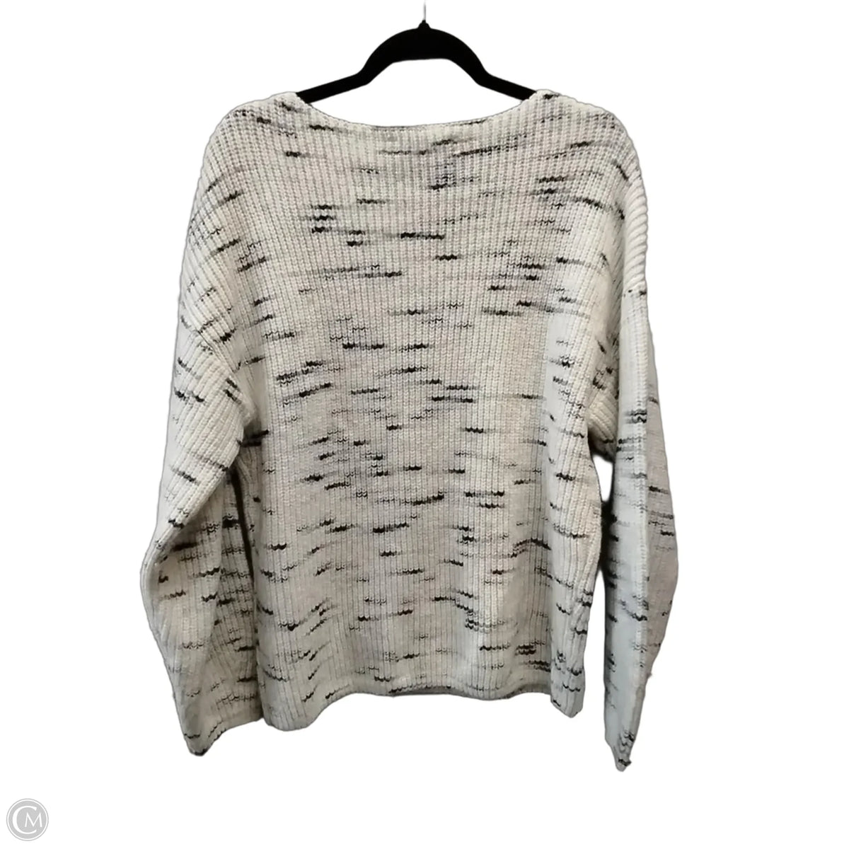 Sweater By Loft In Grey & White, Size: L